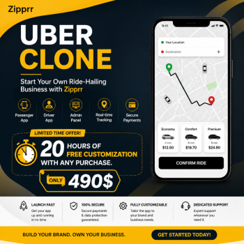 Zipprr Uber Clone Script – Affordable Taxi Booking App Development at $490